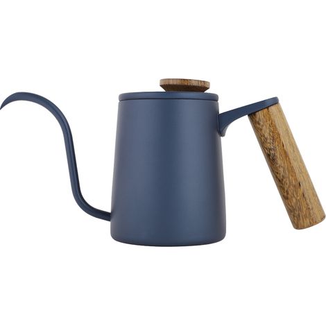 Verseuse à bec d'oie 350ml en acier inoxydable, poignée élégante, bleue, pour café filtre