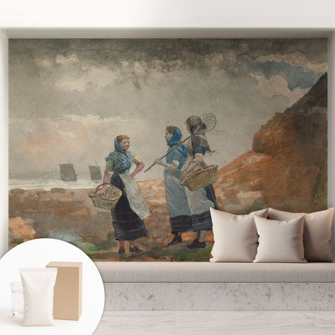 Tapete Vliestapete mit Kleber - Wanddekoration - Wandfolie - 3D Tapete Wand - Wohnungsdeko Heitere Küste 208x146 cm (1/5)
