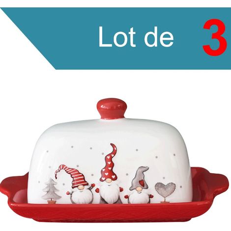 Set di 3 burriere in ceramica con coperchio, piccola ciotola da dessert, burriera antica, porta burro, burriera francese, burriera in stile vintage, porta burro per conservare e servire il burro, eleg (1/5)