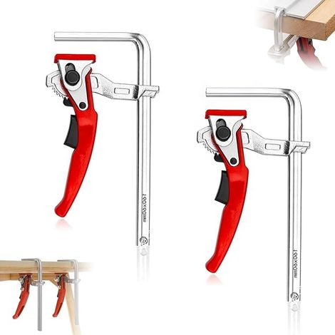 2-teilige Führungsschienenklemme, Schnellklemme, aus Ganzstahl, mit 160 mm Kapazität und 60 mm Ausladungstiefe, zum Schleifen und Schneiden, Schnellverschluss