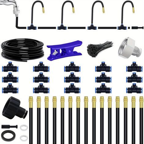 Système arrosage automatique goutte à goutte ajustable avec programmateur pour jardin pelouse plantes en pot (1/4)