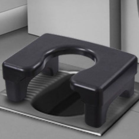 Silla de baño portátil: silla de baño robusta y estable con base de PP antideslizante y multifuncional para personas mayores. (1/5)