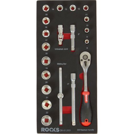 Set professionale ROOKS da 20 pezzi con attacco 3/8" (1/2)