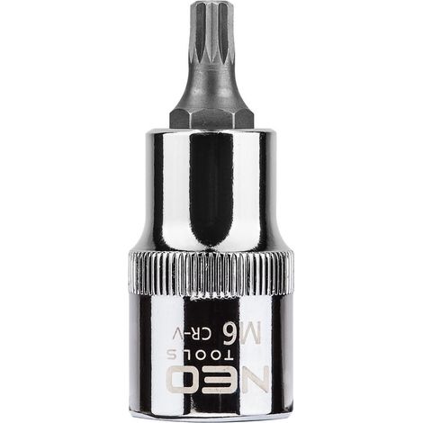 Embout cannelé sur douille de 1/2", M6 x 55 mm