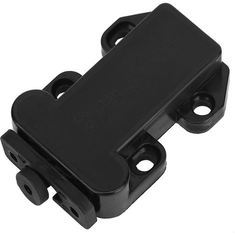 Lot de 6 loquets de porte à verrouillage automatique en nylon pour tiroirs et armoires - Accessoires de quincaillerie pour meubles - Noir (1/5)