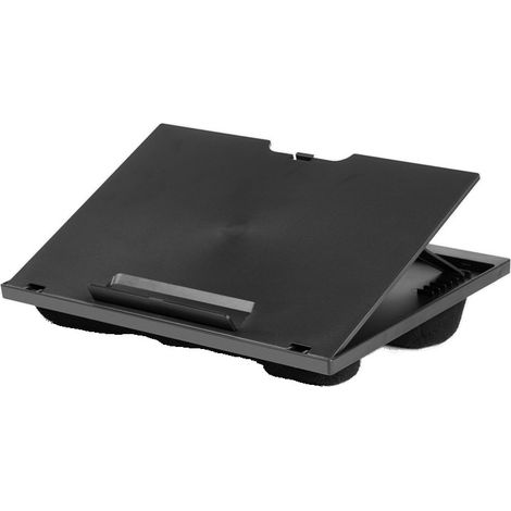 support pour ordinateur portable - Table d'ordinateur portable réglable pour les genoux - Support pour ordinateur portable avec coussin en bas - Coussin pour genoux - noir (1/5)