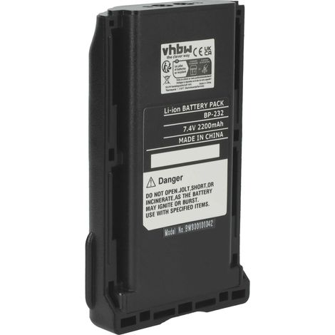vhbw Akku kompatibel mit Icom IC-4011, IC-A14, IC-A14S, IC-F14, IC-F14S, IC-F15, IC-F15S Funkgerät, Walkie Talkie (2200mAh, 7,4V, Li-Ion)