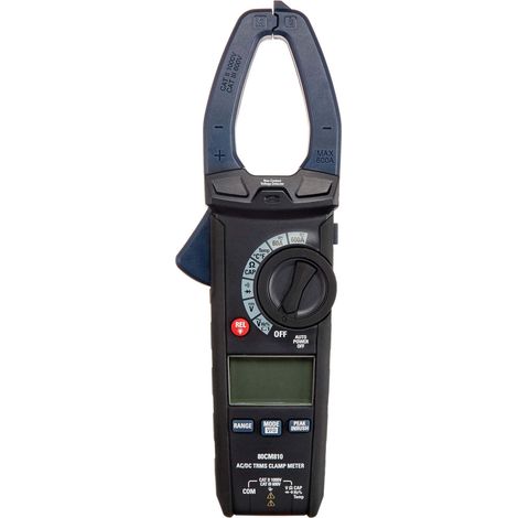 Pince multimètre 600 A AC/DC, True RMS (valeur efficace vraie), NCV (tension sans contact), lampe torche, 6 000 points, Noir (1/5)