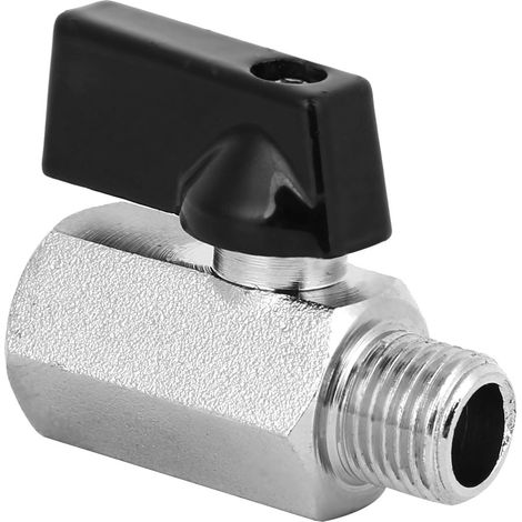 2 Stück Mini-Pneumatik-Kugelhähne aus Messing für Strahlmittel, passend für Luftkompressoren, G1/4 Zoll (1/5)