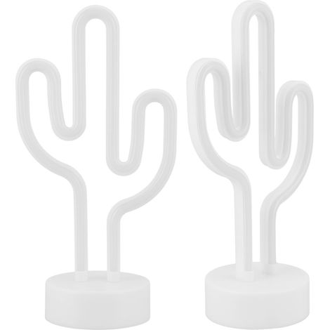Veilleuse LED néon cactus en forme de cactus, créative et lumineuse, pour la maison, les fêtes, les cadeaux d'anniversaire, la décoration de chambre d'enfant. Alimentation USB ou piles. (1/5)