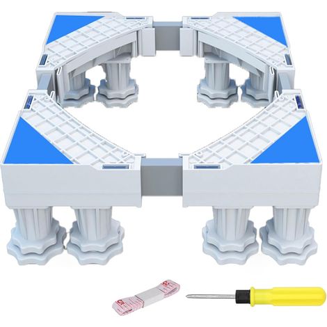 Pied De Machine À Laver Réglable - 8 Pièces - Acier Et PP - Support 300kg - Pour Lave-linge Et Réfrigérateur - 41-64 Cm (1/5)
