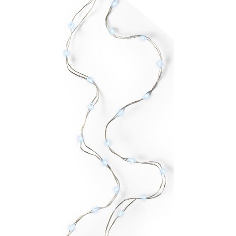 Micro luci LED fisse 195 cm, 40 Led argento