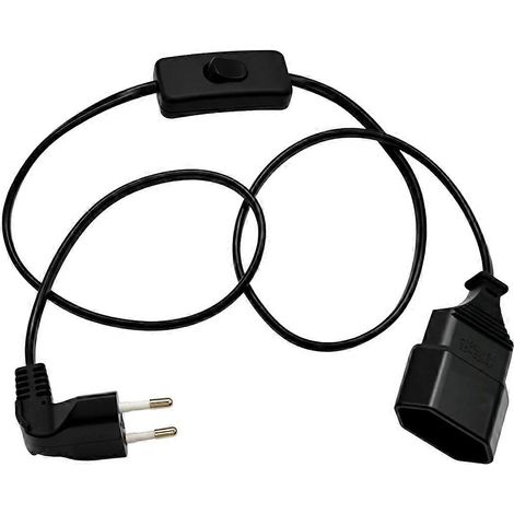 m Verlängerungskabel mit europäischem Stecker und Schalter, 2,5 A 250 V, 90° abgewinkeltes Flachkabel für Fernseher, PC, Monitor. (1/5)