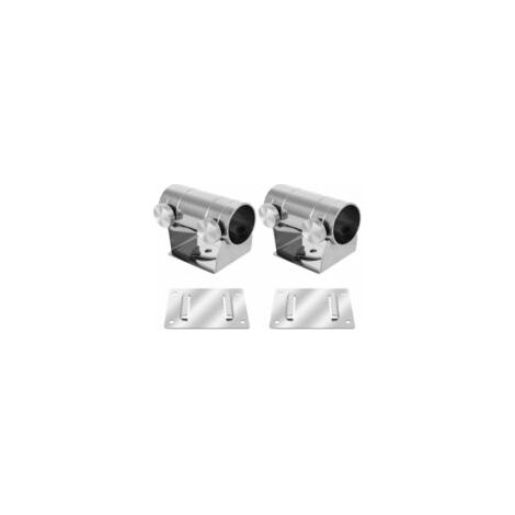 Soporte para sombrilla de 2 piezas, diámetro inferior a 29 mm, clip de montaje para soporte de sombrilla, soporte metálico para sombrilla, soporte para sombrilla de pesca con placa - Crezuo (1/4)