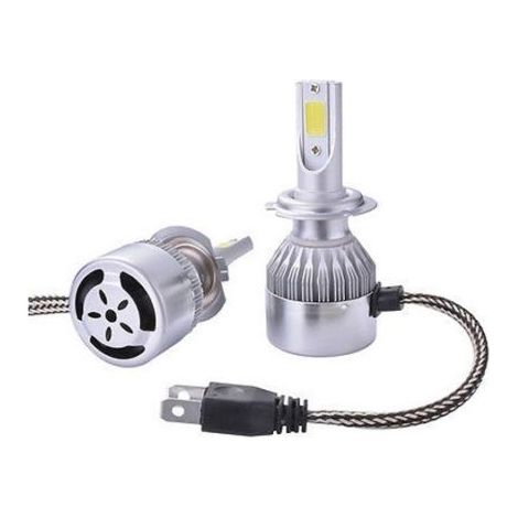 COPPIA LAMPADA LAMPADE AUTO MOTO COB C6 H7 LED 3800LM 36W 6000K BIANCO FREDDO