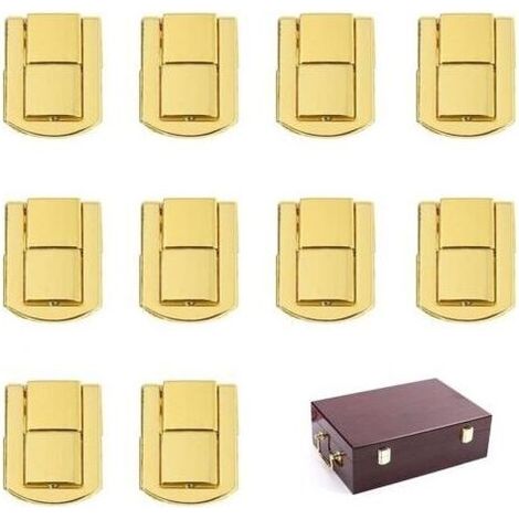 10 Pièces Fermeture à Levier, Loquets de Boîte à Bijoux Fermoir avec 40 Vis Loquet Boîtes Petite Boîtes à Bijoux Loquets à Fermoir à Bascule pour Valise, Tiroir, Boîte de Montre, Boîte à Cigar (1/5)