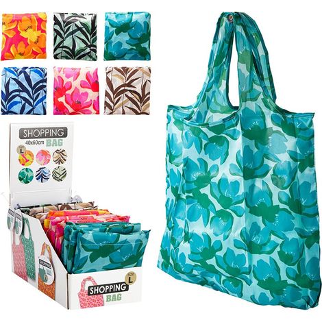 Bolsa de tela para la compra, talla l, 40 x 60 cm, plegable, colores surtidos