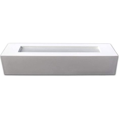 Applique da parete in gesso rettangolare a doppia emissione luminosa up e down verniciabile lampada con attacco e14 moderno con vetrino satinato