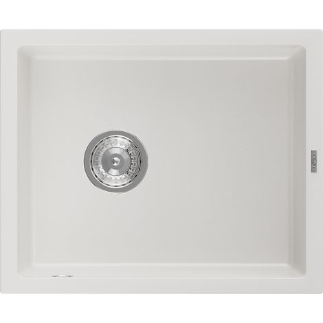Mexen Pedro évier en granit à 1 cuve 560 x 460 mm, Blanc - 6508561000-20 (1/5)