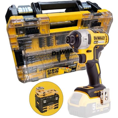 Dewalt DCF887N 18V XR G2 Brushless 3 Speed Impact Driver + Tstak Case + 85pc Set (1/4)