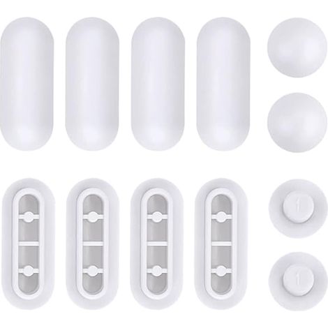 Lntyq Pare-chocs pour sièges de toilette, 12 pièces pare-chocs toilettes, pare-chocs en caoutchouc de rechange, amortisseur universel pour coussin anti-bruit de siège de l'eau, blanc