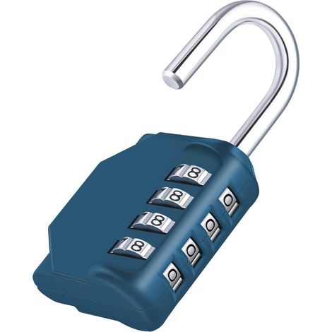 Cadenas à Code 4 Chiffres, Cadenas Vestiaire (1, Bleu Paon) Cadenas 6mm, Cadenas Casier Vestiaire, Candado Locker Pour Scolaire, Collège, Casier, Abri de Jardin, Solide (1/5)