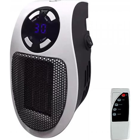 Chauffage d'appoint 500 W, mini chauffage portable pour la maison, chauffage céramique écoénergétique avec thermostat réglable, minuterie 1-12 h et température de 15-32 °C, chauffage d'appoint silenci (1/5)