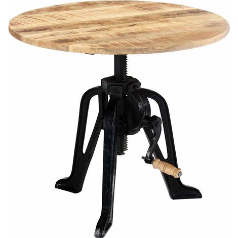 Maison Exclusive - Tavolino 60x(46-63) cm in Legno Massello di Mango e Ghisa (1/5)