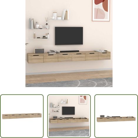 Holzschrank -  Wandschränke 2 Stk. Sonoma-Eiche 102x30x20 cm Holzwerkstoff (1/5)