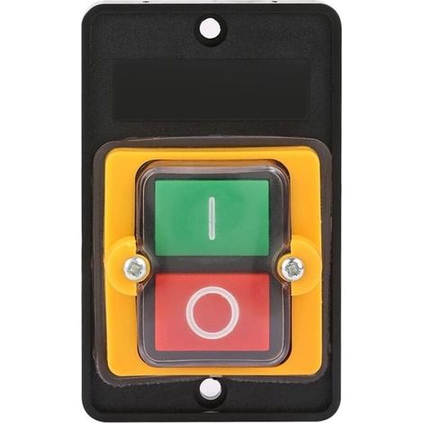 Ecleanfy - Commutateur à Bouton Poussoir, AC220V / 380V 10A Bouton Poussoir Étanche Interrupteur Sécurité Interrupteur à Bouton-Poussoir (1/5)