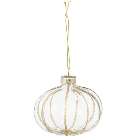 Paris Prix - Boule De Noël En Verre citrouille 8cm Transparent