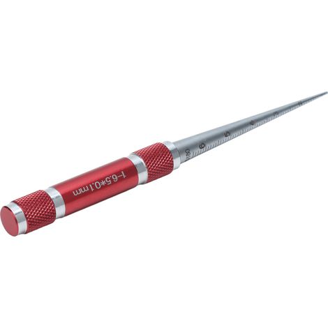 Jauge de calibre conique acier inoxydable mesure diamètre intérieur tuyau plastique 1-6.5mm précision 0.1mm (1/5)