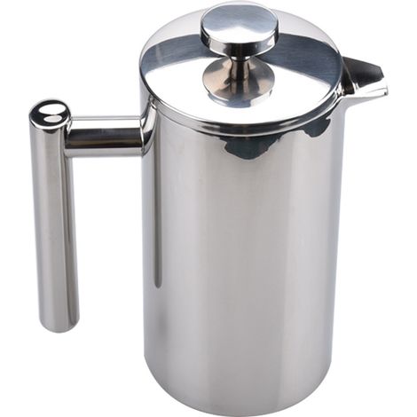 Cafetière à piston en acier inoxydable 304 de 1000 ml, filtre pour café versé à la main, fouet à lait, théière à infusion à la française, pot filtrant (1/2)