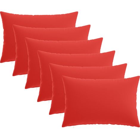 Coussin 6 pc HEERLEN Rouge 30 x 50 cm Polyester vidaXL (1/5)