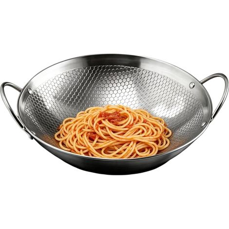Poêle 25 Cm Acier Inoxydable Nid D'abeille Ustensile De Cuisine Sauteuse Antiadhésive Pour Maison Restaurant Appartement Ferme Camping Camping-car Barbecue Grill Préparation (1/5)