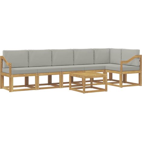 Conjunto de sofás de exterior 7 uds. 6 plaza vidaXL (1/5)