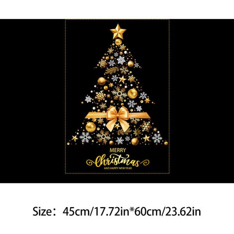 Autocollant Mural de Noël 45x60 cm – Stickers Électrostatiques Sapin et Motif Festif, Décoration Murale et Fenêtre pour Maison et Chambre d’Enfant (1/4)