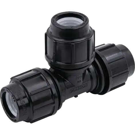 Té égal 90° à compression Série 7 PE Ø16 - Plasson (1/2)