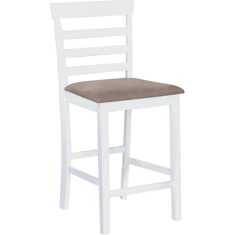 Maison Exclusive - Taburetes de cocina 2 unidades tela blanco (1/5)