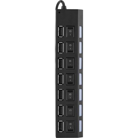 Hub USB 2.0 7 ports 480 Mbps, sans conflit, Plug & Play, pour souris, imprimante et scanner (1/5)