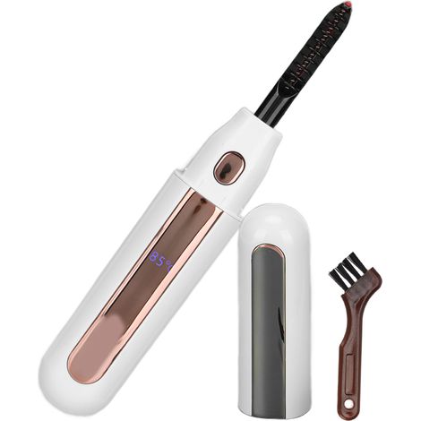 Recourbe-cils électrique rechargeable USB, lisseur de cils chauffant longue tenue, outil de beauté blanc pour cils parfaits, appareil à friser les cils (1/5)