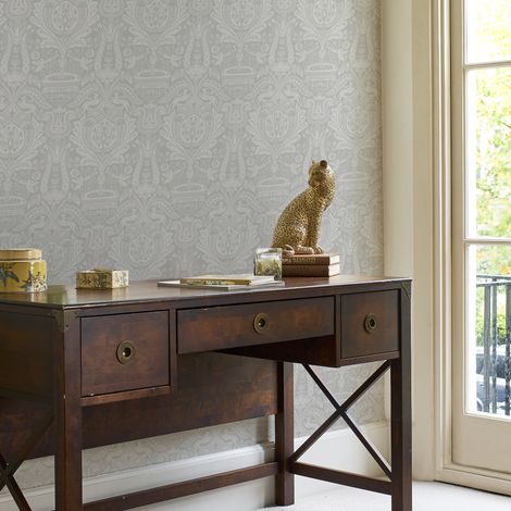Papier peint intissé Laura Ashley Heraldic Damask Slate Grey 1005 x 52cm Gris