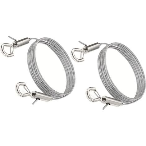 2pièces Fil De Suspension Réglable Pour Tableaux Kit De Fixation Avec Crochets Rail Pour Cadres Photo Et Miroirs Matériel Robuste (1/5)