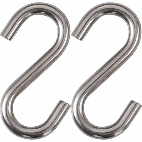 Set mit 2 robusten S-Haken aus Edelstahl 304, 7,6 cm lange Hängematten-Schaukelhaken, Industrielle Universalhaken (1/5)
