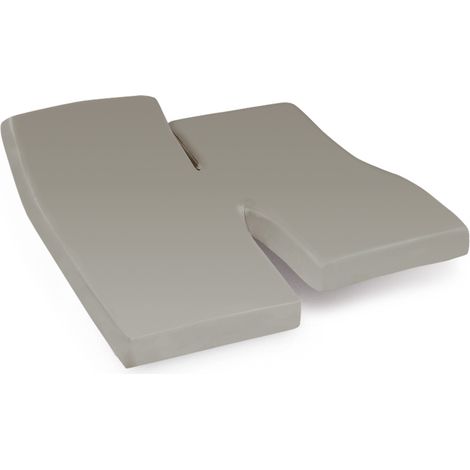 Drap housse relaxation uni coton ALTO - TPR Tête et pied relevable 2x90x210 cm (1/5)