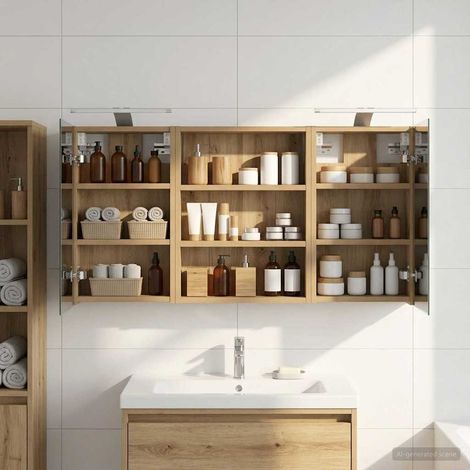 vidaXL Bathroom Cabinet Set 3 pcs 100 x 10.5 x 50 cm Engineered wood (1/5)