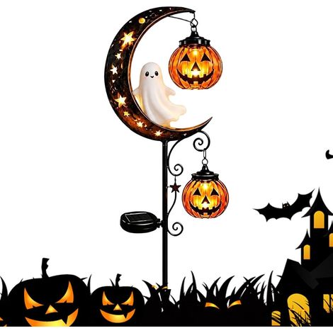 Piquets lumineux solaires étanches pour jardin, parfaits pour une fête d'Halloween (1/5)