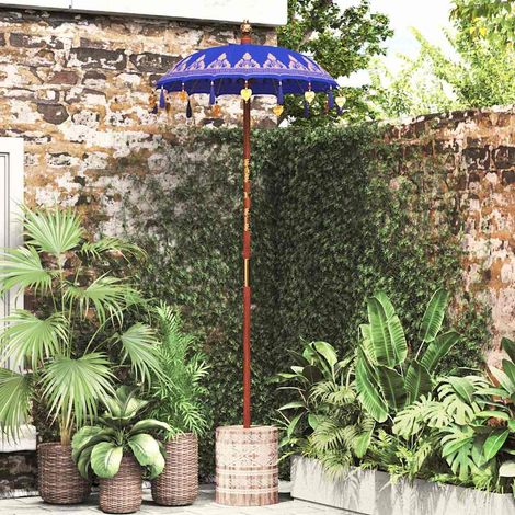 Ombrello balinese con base Blu 95 x 95 x 260 cm vidaXL (1/5)