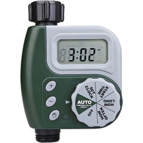 Minuterie d'arrosage avec retard de pluie, minuterie numérique G3/4 pour robinet, contrôleur d'arrosage programmable pour système d'irrigation automatique de jardin (1/4)