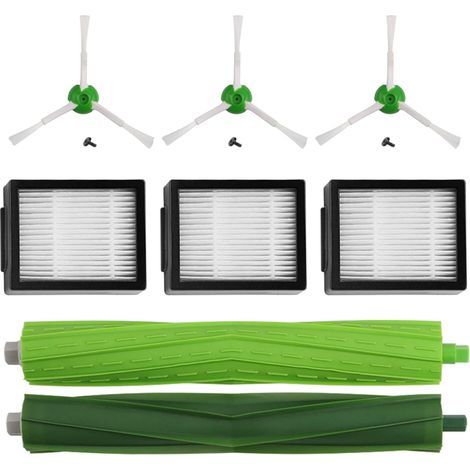 Kit accessoires Roomba Compatible avec E5 E6 i1 i3 i3+ i7 j7 - Pack de rechange complet avec 3 filtres HEPA, 3 brosses latérales et 1 rouleau extracteur (1/5)